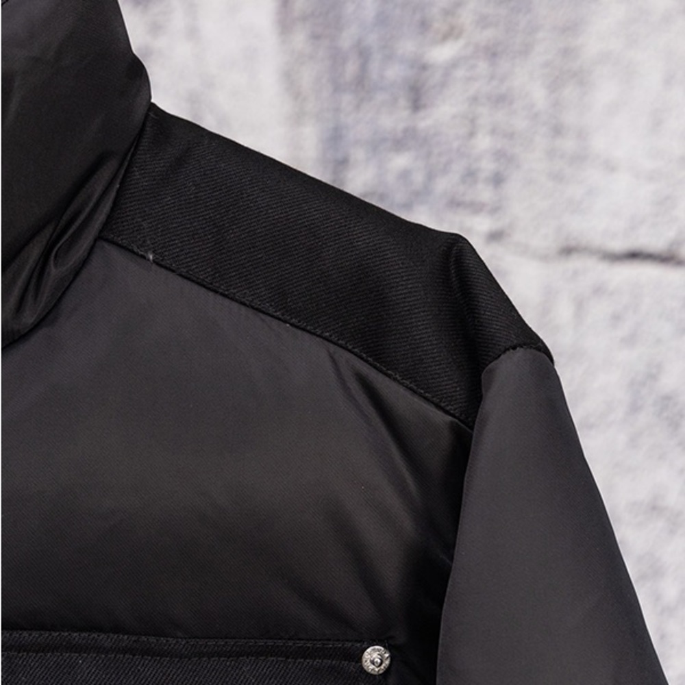 Parda Stand-Up Collar Patchwork Down Jacket - image 4